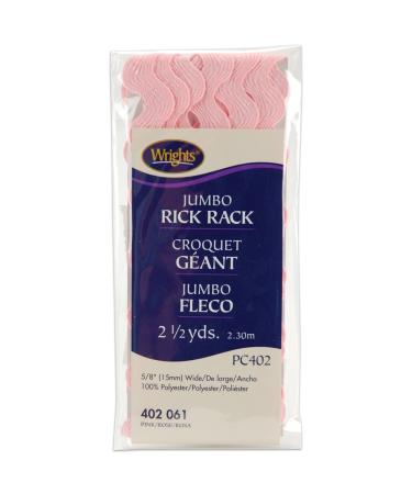 Wrights 117-402-061 Polyester Rick Rack Trim  Pink  Jumbo  2.5-Yard