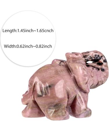 NUPUYAI Elephant Figure - Gemstone Crystal Blasting Stone | Healing Lucky Charm | Reiki Feng Shui Decoration - Rhodonite - Buy Online on GoSupps.com