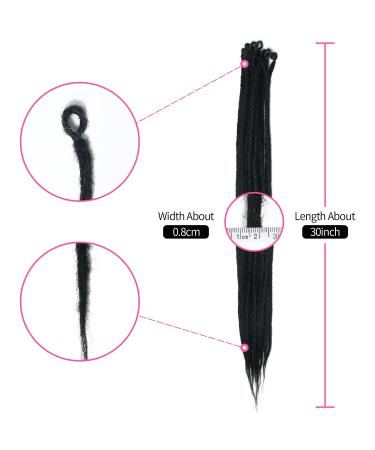 30 Synthetic Dreadlocks Extensions - 20 Strands Soft Crocheted Braided Hair Reggae Hip-Hop Style - Color 1# - Buy Online on GoSupps.com