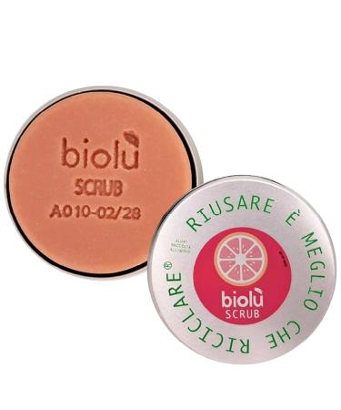 BIOLU Organic Grapefruit Solid Body Scrub 55g with Tin Container - BIOLU Code LBSCPO