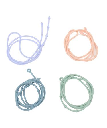 4pcs Silicone Baby Teether Set with Lanyard - Safe Teething Toys for Toddlers - Buy Online on GoSupps.com