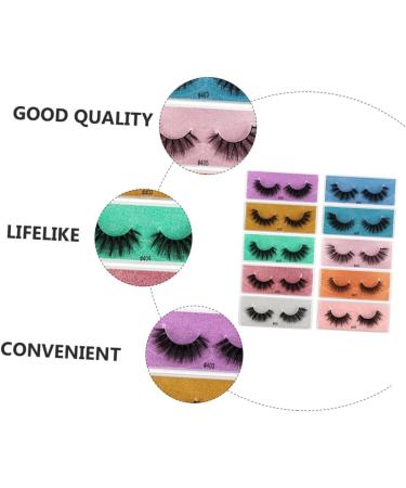 minkissy 10 Pairs False Eyelashes Eyelash Girls' Accessories Make up Accessories Lash Cosmetics Makeup Accessories Trendy Makeup Lifelike Fake Eyelashes False Lashes Imitation Chic 3d - Buy Online on GoSupps.com
