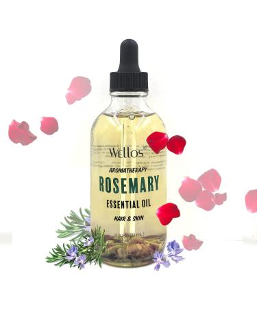 Wellos Aromatherapy Essential Oil for Hair & Skin (Rosemary 4 fl oz) Rosemary 3 Fl Oz (Pack of 8)