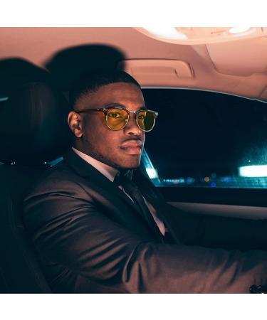 Rutony Night Vision Blue Light Glasses 3 Pack - Yellow Tint Lens for Night Driving - Matte Black/Clear/Tea - Men Women Nighttime Sunglasses - Buy Online on GoSupps.com