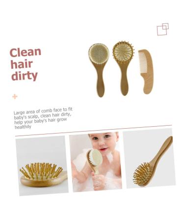 PLAFOPE 1 Set Baby Hair Brush and Hair Dryer Set with Scalp Massage and Wood Comb - Newborn and Baby Hair Care Essentials - Buy Online on GoSupps.com