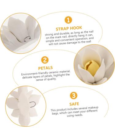 Cabilock 1pc Ceramic Orchid Wall Decor Pendant Pool Decor Wall Decal Garden Wall Art Adornment Ceramics White 9.00X6.50X4.00CM - Buy Online on GoSupps.com