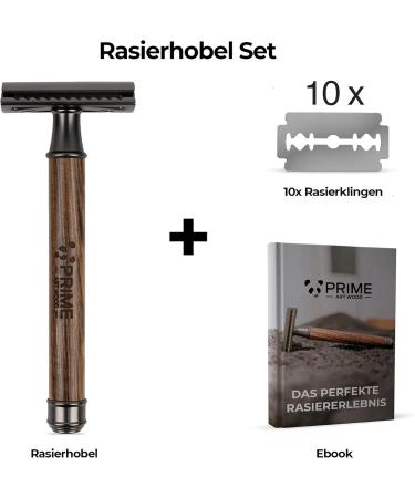 Prime Art Wood Razor - Sustainable Zebraholz Razor with 10 Blades | Gun Metal Wet Razor for Men & Women - Buy Online on GoSupps.com