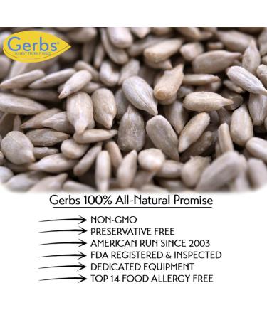 GERBS Unsalted Dry Roasted Sunflower Seed Kernels 2 lbs - Top 14 Allergy Free, Non GMO, Healthy Superfood Snack - Resealable Bag, Gluten & Peanut Free, Vegan, Keto, Kosher Certified - Buy Online on GoSupps.com
