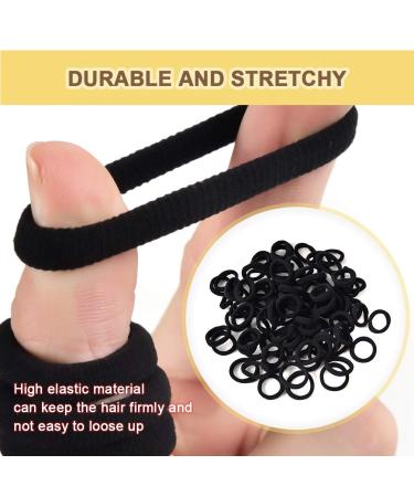 120 Pack Small Black Toddler Hair Ties for Girls & Women - Seamless Cotton Hair Ties 1.18 Inch - Thick Hair Accessories in Black - Buy Online on GoSupps.com