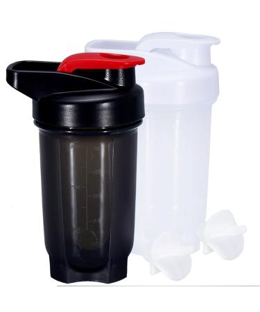 Hiusity Shaker protein shake protein shaker with ball for super creamy fitness protein shakes protein shake cup gym shaker durable exhaustive odor -neutral shake cup 300ml 300ml black+white