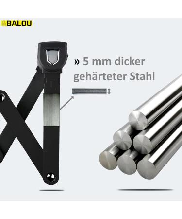Falfschloss Bicycle Lock 90cm - 6 Steel Segments Ebike Castle Safety Level 10 Black - Secure Your Ride Worldwide - Buy Online on GoSupps.com