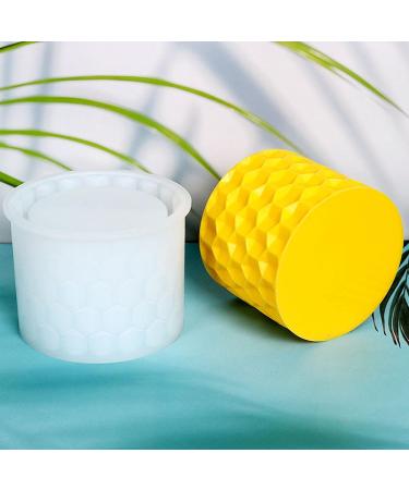 Round Honeycomb Concrete Flower Pot Silicone Mold - Succulent Planter, Cactus Mold, Candle Holder, Jewelry Storage - Epoxy Resin Clay Mold - Buy Online on GoSupps.com