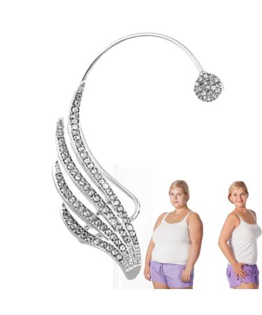 Visiblurry acupressure remove earrings - scratch -resistant slimming earrings with angular wing shape |Non -pierced earrings for acupressure ear cuff clip for women and men on the right