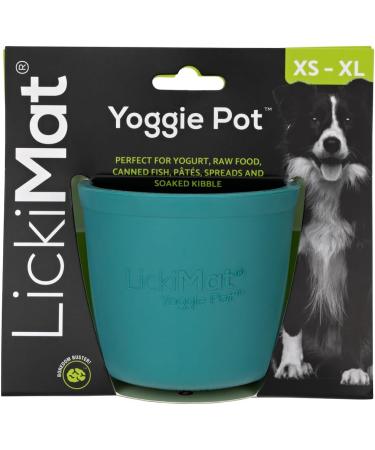 Lickimat Yoggie Pot - Fun & Enrichment for Dogs | Long-Lasting Rubber Treats | Turquoise Slow Feeder for All Sizes - Buy Online on GoSupps.com