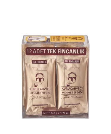 Mehmet Efendi Lot de 12 bo tes de caf turc 6 g 72 g