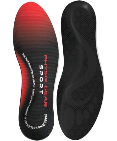 Physix Gear Sport Arch Support Insoles - Orthotic Inserts for Plantar Fasciitis, Flat Feet, High Arches - Men & Women (1 Pair, Medium) - Buy Online on GoSupps.com