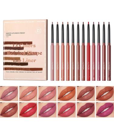SONGVISON Set of 12 lip pencils with a matte waterproof and long-lasting formula nude and smudge-proof colors (set of 12 units)