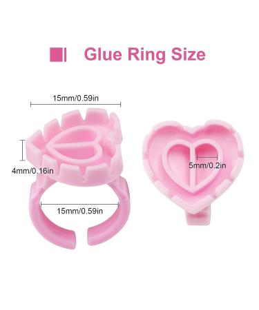 Autdor 500Pcs Pink Glue Rings for Eyelash Extensions - Lash Glue Holder for Makeup & Microblading - Buy Online on GoSupps.com