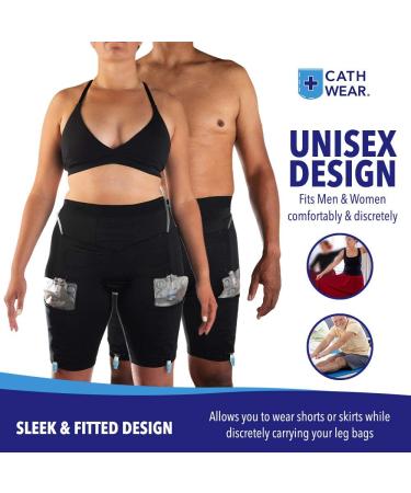 Cathwear Catheter Leg Bag Underwear | Medicare Approved Holder for Men & Women | Fits Foley Nephrostomy Suprapubic Biliary Catheters | 600ml Capacity | Black | Large (1 Pair - Buy Online on GoSupps.com