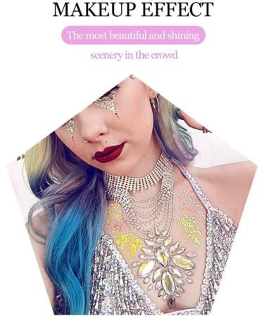 Buy Body Glitter Gel - 50ml Holographic Face & Body Glitter for Festivals | Mermaid Sparkling Chunky Gel & Liquid Eyeshadow - Buy Online on GoSupps.com