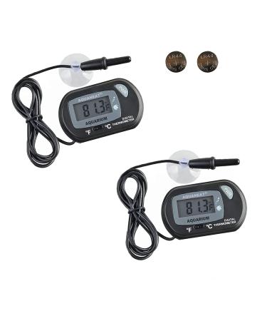 AQUANEAT 2 Pack Digital Aquarium Reptile Fish Tank Thermometer with Large LCD Display - Buy Online on GoSupps.com