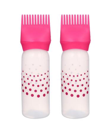 STOBAZA 2 pi ces Bouteille Teinture Cheveux Rose Applicateur Coloration Capillaire avec Graduation pour Salon et Domicile Distribution Uniforme Cheveux
