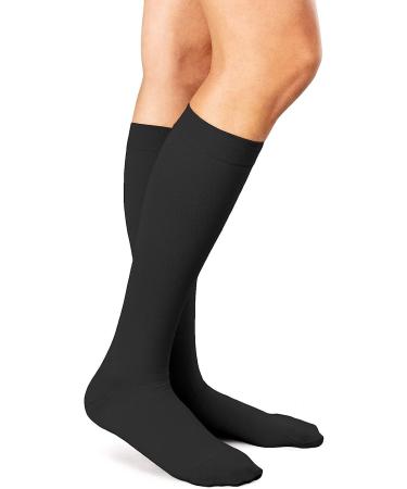 Solimo Closed Toe Compression Socks for Men & Women - Black, 15-20mmHg, Large, 1 Pair - Buy Online on GoSupps.com