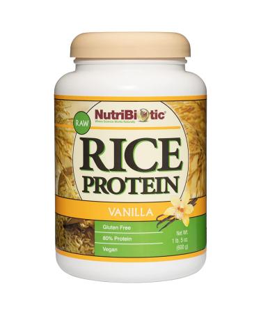 NutriBiotic  Vanilla Rice Protein, 1 Lb 5 Oz (600g) | Low Carb, Keto-Friendly, Vegan, Raw Protein Powder | Grown & Processed without Chemicals, GMOs or Gluten | Easy to Digest & Nutrient-Rich