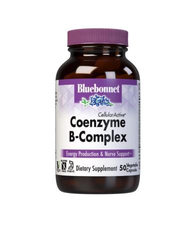 Bluebonnet Nutrition Cellular Active Coenzyme B-Complex Contains a Full Spectrum of B Vitamins Soy-Free Gluten-Free Kosher Certified Dairy-Free Vegan 50 Vegetable Capsules 50 Servings - Buy Online on GoSupps.com