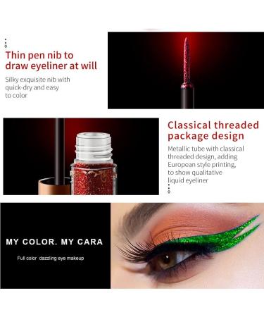 OCHILIMA Glitter Liquid Eyeliner Long Lasting Waterproof Shimmer High Pigment Silver Gold Metallic Eyeliner Women Makeup 06# - Buy Online on GoSupps.com