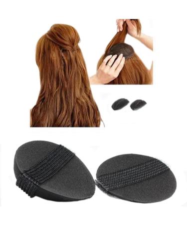 4Pcs/2Pair Sponge Bump It Up Volume Hair Base Styling Insert Tool Hair Accessories  Black