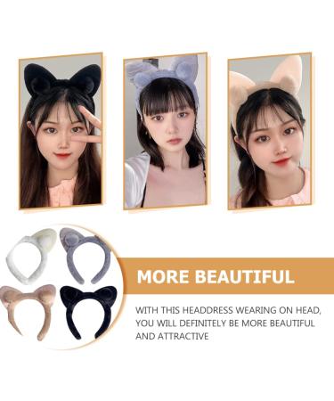 4-Piece Beaupretty Face Wash Headband Set - Bunny Ear & Cat Ear Makeup Headbands for Spa, Shower, Yoga - Buy Online on GoSupps.com