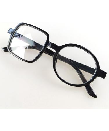 Kodilin Round Square Reading Glasses for Men & Women - Anti-Light Blue Computer/Gaming Glasses - Spring Hinge - Available in 1.0 to 3.5 (Black 1.50) - Buy Online on GoSupps.com