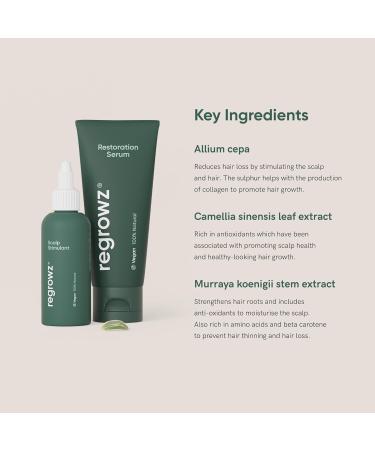 Regrowz Natural Hair Loss Remedy - 3 Month Supply | Effective & Safe Hair Growth Solution - International Shipping Available - Buy Online on GoSupps.com