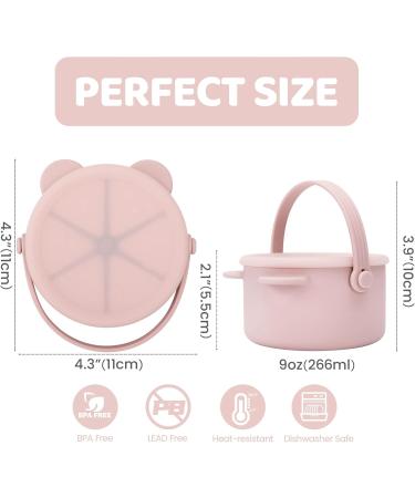 Orzbow Silicone Snack Pot for Toddlers - No-Spill, Dust-Proof Baby Snack Cup - BPA Free, Dishwasher Safe - Pink (1 Pc) - Buy Online on GoSupps.com