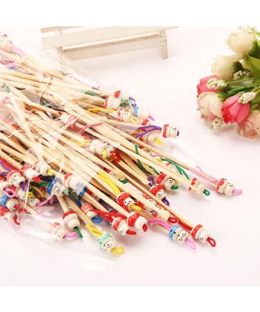 100Pcs Bamboo Ear Cleaning Tools - Ear Cleaner Spoon Earwax Remover for Adults (Random Color) - Hanging Clean Tool - Buy Online on GoSupps.com