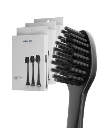 Zahnheld brush head Basic Soft |Replacement brushes in pap Packaging |Soft change heads for Gero Schallzahnbrush |Effective cleaning 9 pieces (1 -pack) black