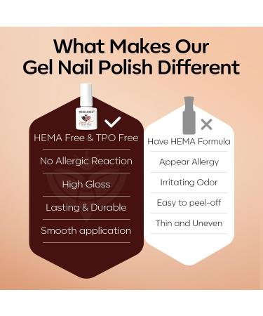 Modelones Hema Free Brown Gel Nail Polish Set 6 Colors Orange Burgundy Red Nail Drawing Swirl Shell Thread Effect Gel Polish Kit Soak Off Led Nail Gel Polish Kit Manicure Nail Art DIY Gifts Orange Burgundy Red Shimmer - Buy Online on GoSupps.com