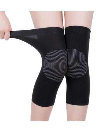 1 Pair Knee Compression Sleeves for Women & Men Lightweight Thin Knee Sleeves for Knee Pain Relief Knee Warmers Knee Brace Undersleeve Dancer Knee Pads Knee Brace for Daily Use (Black)