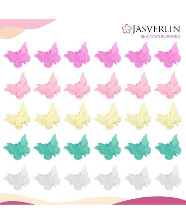 JASVERLIN Butterfly Hair Clips - 50 pcs Mini Small Hair Claw Clips in 5 Colors - Girls Cute Y2K 90s Kids Hair Accessories for Rave and Festival (Baby Color) - Buy Online on GoSupps.com