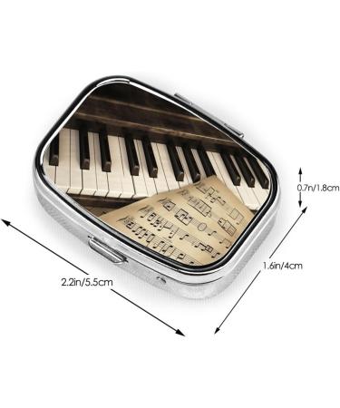 Note & Piano S Keys Pill Case - Cute 2 Compartment Travel Pill Organizer for Pocket & Purse Gifts - Buy Online on GoSupps.com