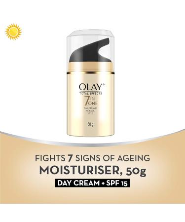 Olay Total Effects Day Cream SPF 15 - 7 Anti-Aging Benefits | Niacinamide & Green Tea | 50g for All Skin Types - Buy Online on GoSupps.com