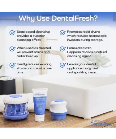 Dr Mark's DentalFresh Denture Cleaning Gel - Oral Cleaner for Retainers, Night Guards, Sport Mouth Guards - Remove Plaque - 1.7 oz - Buy Online on GoSupps.com