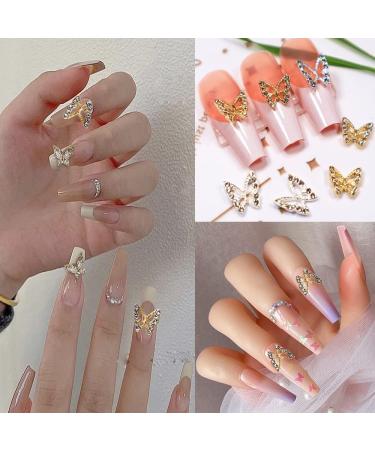 KACHIMOO 20pcs Metal Butterfly Nail Charms Silver 3D Nail Gems for Acrylic Nails DIY Craft | Nail Rhinestones & Art Accessories - Buy Online on GoSupps.com