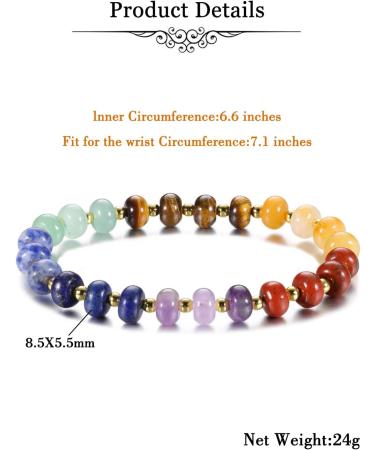Go 7 Chakra Bracelet - Natural Gemstones for Healing Reiki Energy & Yoga | Stylish Chakra Bracelet for Women - Buy Online on GoSupps.com