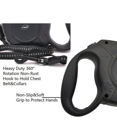 Retractable Dog Leads 26ft Pet Adjustable Leash for Small Medium Large Dogs Up to 49.8Kg (Black) - Buy Online on GoSupps.com
