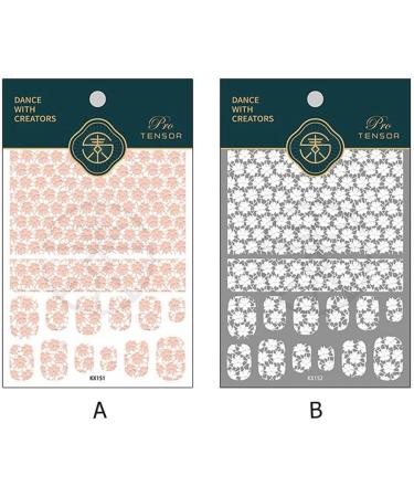 3D DIY Design Pink White Nail Sticker Art Embossed Manicure Decal(B) - Buy Online on GoSupps.com