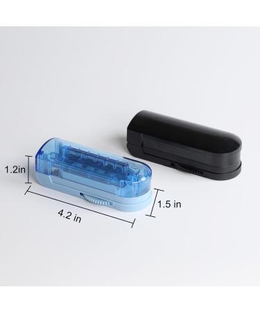 Qeedee Multiple Pill Cutter 2 Pack Adjustable Pill Slicer for Small or Large Pill with Accurate Pill Alignment Pill Splitter with Hidden Sharp Stainless Steel Blade Blue and Black - Buy Online on GoSupps.com