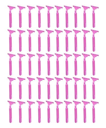 50x Personna Womens Disposable Razors Pink Twin Blade W/Lubricating Strip