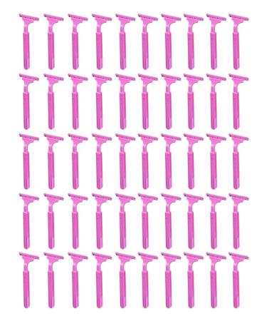50x Personna Womens Disposable Razors Pink Twin Blade W/Lubricating Strip